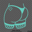 Sexy Butt Fishnet Heart Tattoo Vinyl Decal