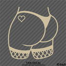 Sexy Butt Fishnet Heart Tattoo Vinyl Decal