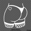 Sexy Butt Fishnet Heart Tattoo Vinyl Decal