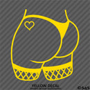 Sexy Butt Fishnet Heart Tattoo Vinyl Decal