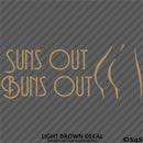 Suns Out Buns Out Nudist Beach Vinyl Decal