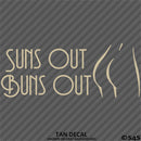Suns Out Buns Out Nudist Beach Vinyl Decal