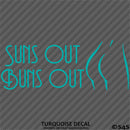 Suns Out Buns Out Nudist Beach Vinyl Decal
