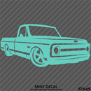 Chevy C10 Pickup Lowered Classic Truck Silhouette Vinyl Decal