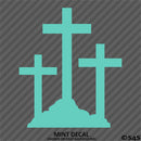 Calvary Crosses Religious Vinyl Decal