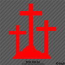 Calvary Crosses Religious Vinyl Decal