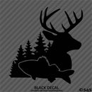 Deer, Fish, Outdoors Silhouette Hunting Vinyl Decal