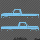 Ford F-100 Pickup Classic Truck Silhouette (PAIR) Vinyl Decal
