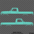 Ford F-100 Pickup Classic Truck Silhouette (PAIR) Vinyl Decal