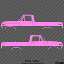 Ford F-100 Pickup Classic Truck Silhouette (PAIR) Vinyl Decal