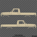 Ford F-100 Pickup Classic Truck Silhouette (PAIR) Vinyl Decal