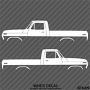 Ford F-100 Pickup Classic Truck Silhouette (PAIR) Vinyl Decal