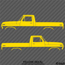 Ford F-100 Pickup Classic Truck Silhouette (PAIR) Vinyl Decal