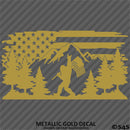 American Flag: Bigfoot Outdoor Scene Vinyl Decal