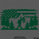 American Flag: Bigfoot Outdoor Scene Vinyl Decal
