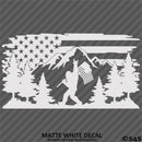 American Flag: Bigfoot Outdoor Scene Vinyl Decal
