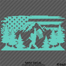 American Flag: Bigfoot Outdoor Scene Vinyl Decal