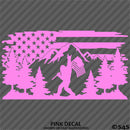 American Flag: Bigfoot Outdoor Scene Vinyl Decal