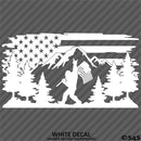 American Flag: Bigfoot Outdoor Scene Vinyl Decal