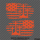 American Flag: Calvary Crosses Distressed Flag Vinyl Decal (PAIR)