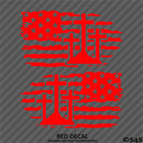 American Flag: Calvary Crosses Distressed Flag Vinyl Decal (PAIR)