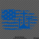 American Flag: Calvary Crosses Distressed Flag Vinyl Decal