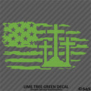 American Flag: Calvary Crosses Distressed Flag Vinyl Decal