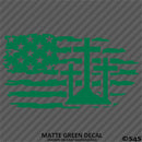 American Flag: Calvary Crosses Distressed Flag Vinyl Decal