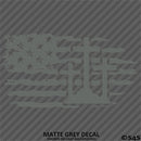American Flag: Calvary Crosses Distressed Flag Vinyl Decal