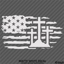 American Flag: Calvary Crosses Distressed Flag Vinyl Decal