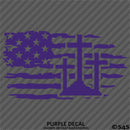 American Flag: Calvary Crosses Distressed Flag Vinyl Decal