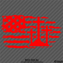 American Flag: Calvary Crosses Distressed Flag Vinyl Decal