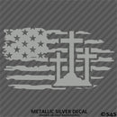 American Flag: Calvary Crosses Distressed Flag Vinyl Decal