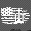 American Flag: Calvary Crosses Distressed Flag Vinyl Decal