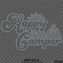 Happy Camper Outdoor Camping Scene Vinyl Decal