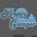 Happy Camper Outdoor Camping Scene Vinyl Decal