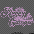 Happy Camper Outdoor Camping Scene Vinyl Decal