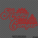 Happy Camper Outdoor Camping Scene Vinyl Decal