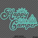 Happy Camper Outdoor Camping Scene Vinyl Decal