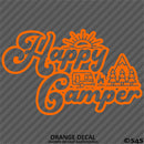 Happy Camper Outdoor Camping Scene Vinyl Decal