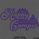 Happy Camper Outdoor Camping Scene Vinyl Decal