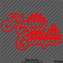 Happy Camper Outdoor Camping Scene Vinyl Decal