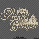 Happy Camper Outdoor Camping Scene Vinyl Decal