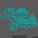 Happy Camper Outdoor Camping Scene Vinyl Decal