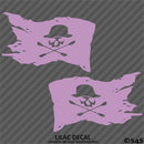 Kayak Flag Skull And Crossbones (PAIR) Vinyl Decal