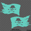 Kayak Flag Skull And Crossbones (PAIR) Vinyl Decal