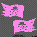 Kayak Flag Skull And Crossbones (PAIR) Vinyl Decal