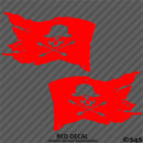 Kayak Flag Skull And Crossbones (PAIR) Vinyl Decal