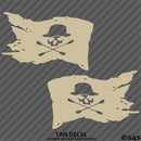Kayak Flag Skull And Crossbones (PAIR) Vinyl Decal