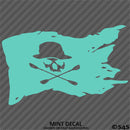Kayak Flag Skull And Crossbones Vinyl Decal